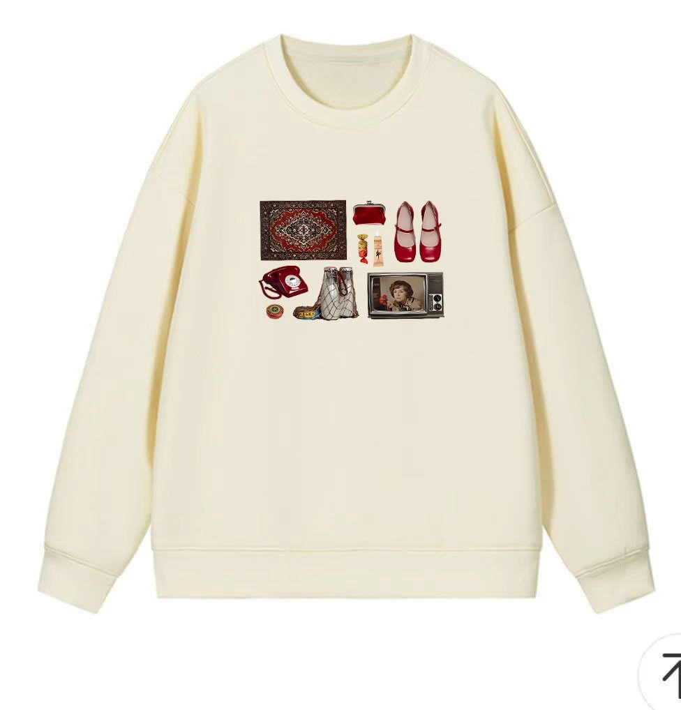 Faionable Casual Loose Bedrucktes rundes Ne Long Sve Sweatshirt Top Damen Bequemes, atmungsaktives Streetwear-Sle