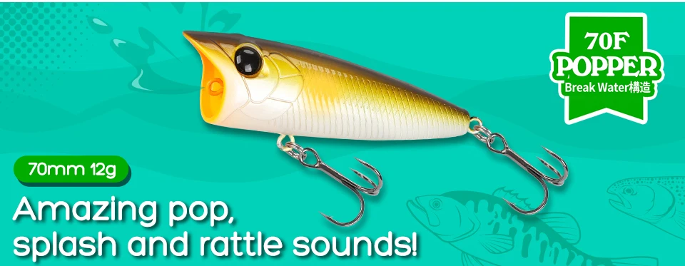 TSURINOYA FLICKER 70F Oberflächen-Angelköder Z Hund schwimmender Bleistift 70 mm 8,4 g Chatter künstliche harte Köder Forelle Bass Hechtstecker – Detail 1