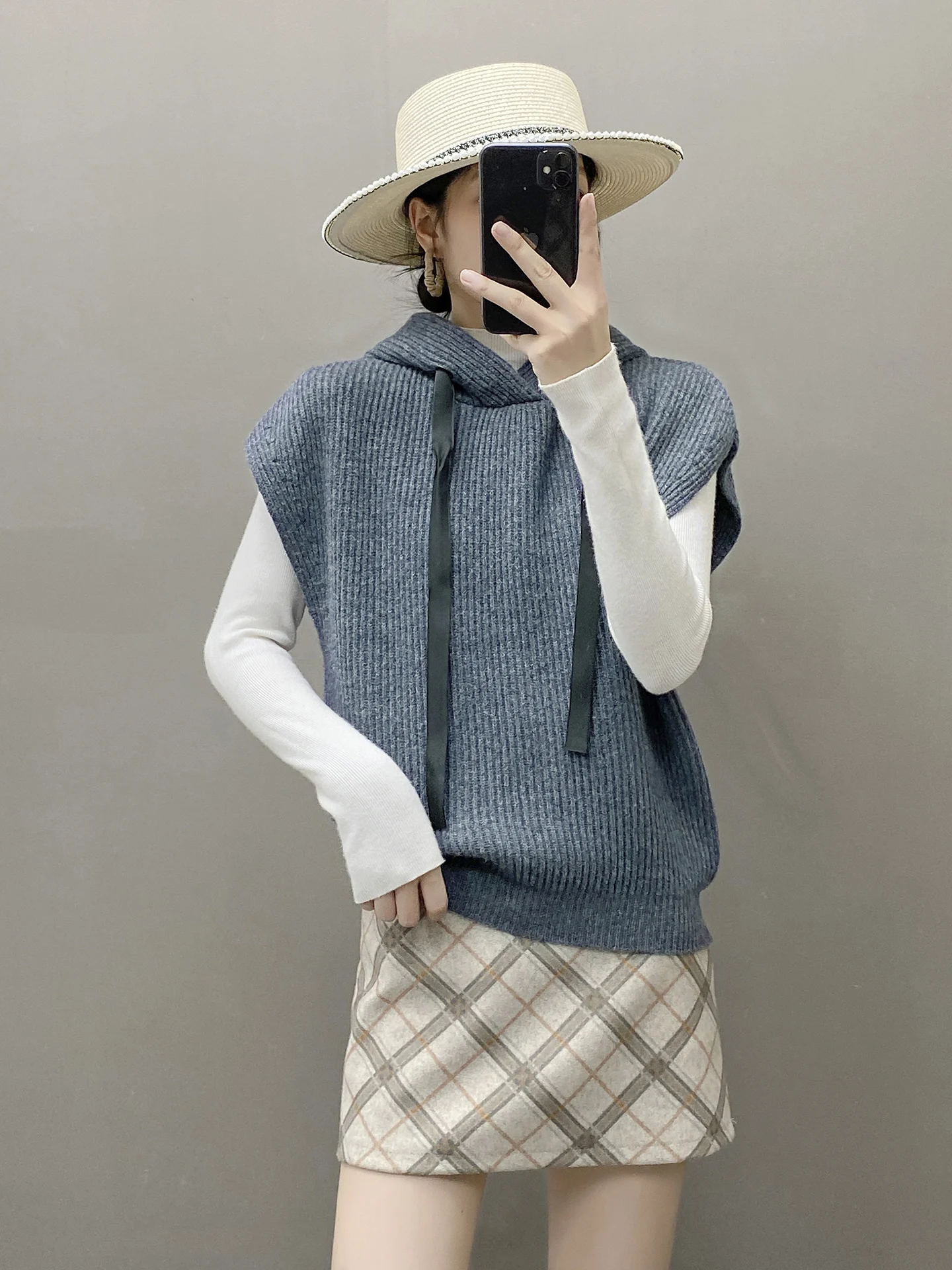 

New Luxury 100% Merino Wool Pullover for Women Hooded Knitted Vest Autumn Winter Cashmere Knitwear Casual Comfortable Warm Top