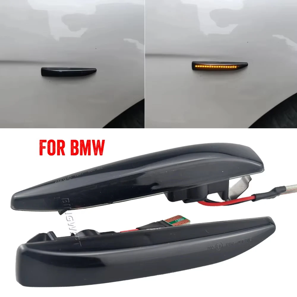 Flashing LED Turn Signal Side Marker Light For BMW 7 Series E65 E66 E67 E68 2001-2008 Dynamic Flowing Sequential Indicator Lamp