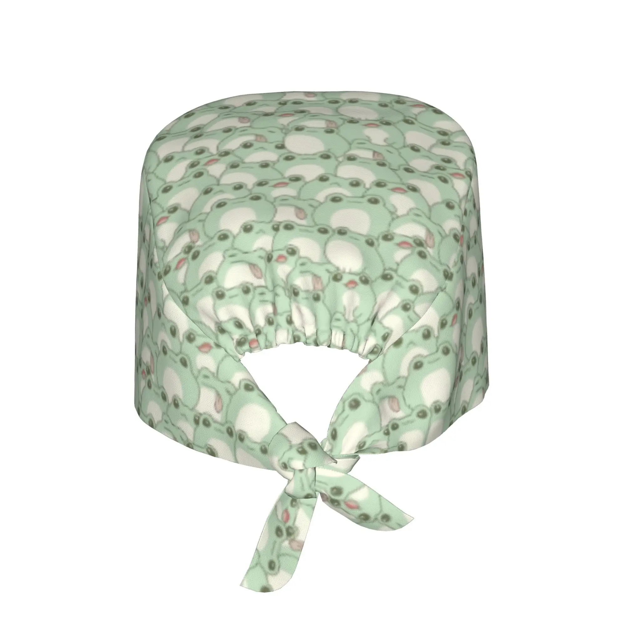 Adjustable Cute Frog Working Hat Men Women Animal Lover     Surgical Hat Scrub Nursing Doctor Surgeon Cap for Dentist