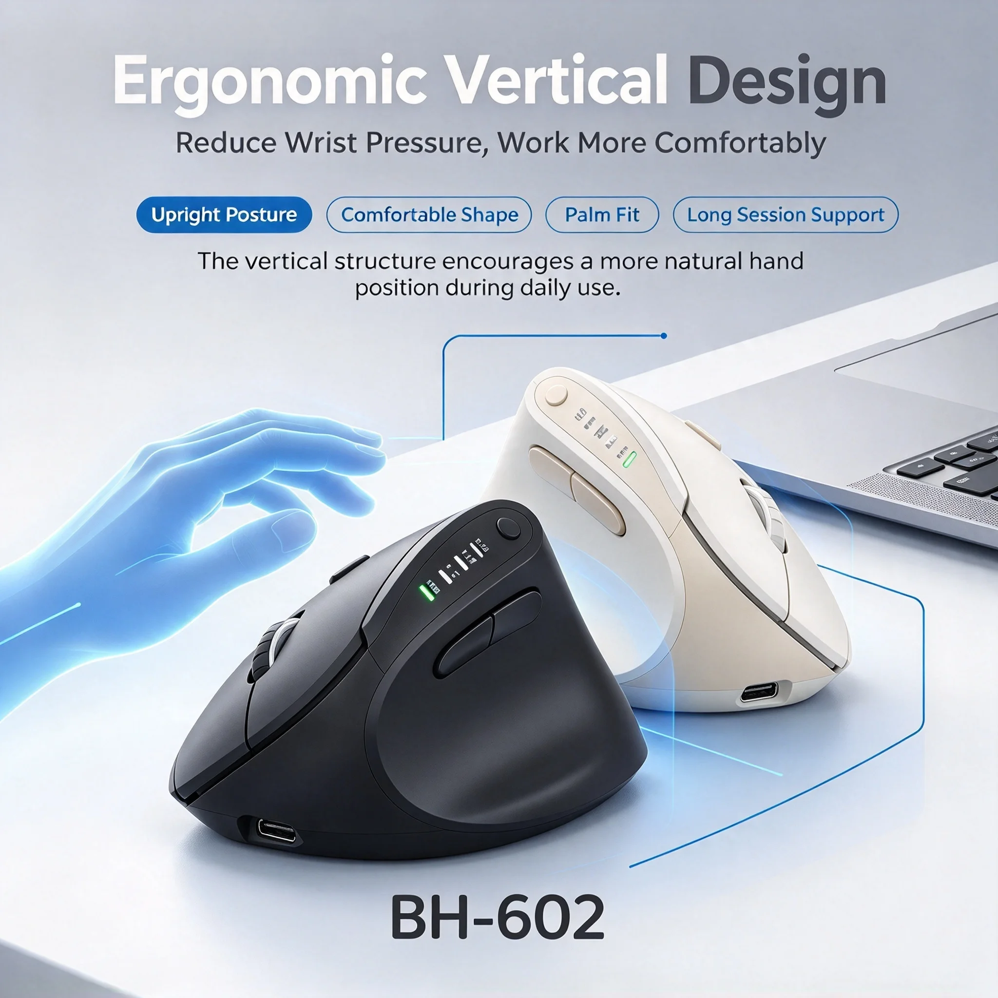 3200DPI Adjustable Wireless 2.4G Bluetooth Optical Mouse Dual-Mode Ergonomic Office Stylish Portable Mouse For Computer Laptop