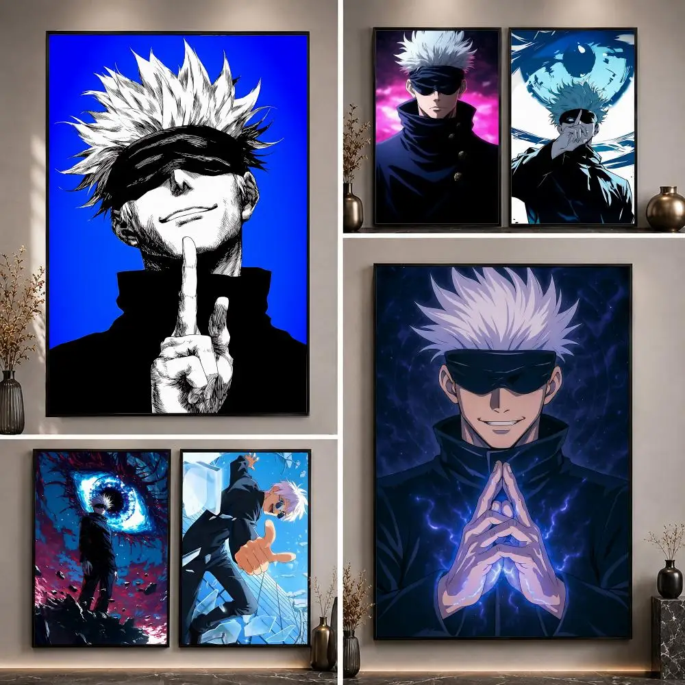 Anime G-Gojo S-Satoru Poster High-Definition Waterproof Eco-Friendly Non-fading For Kitchen Bathroom Wall Bedroom Decor