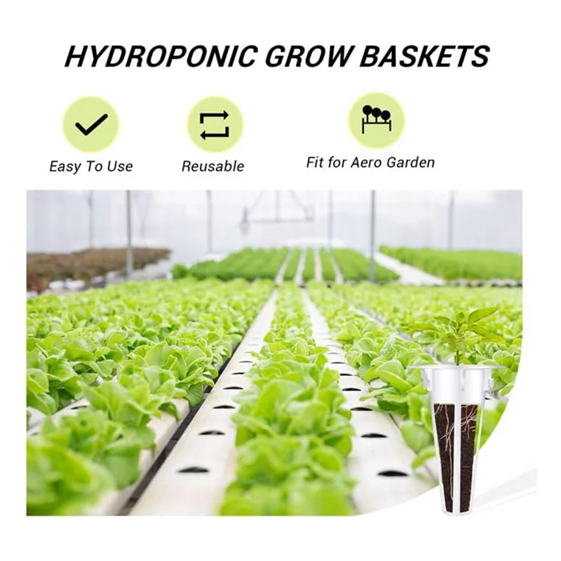 100PCS Grow Baskets, Hydroponic Seed Starter Pods Baskets Replacement Compatible Hydroponic with 100 Pcs Plant Labels