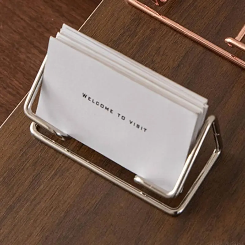 D5BB High Capacity Metal Business Card Stand For Office Desk Organization Easy to Access Card Organiser Hold 70 Sheets