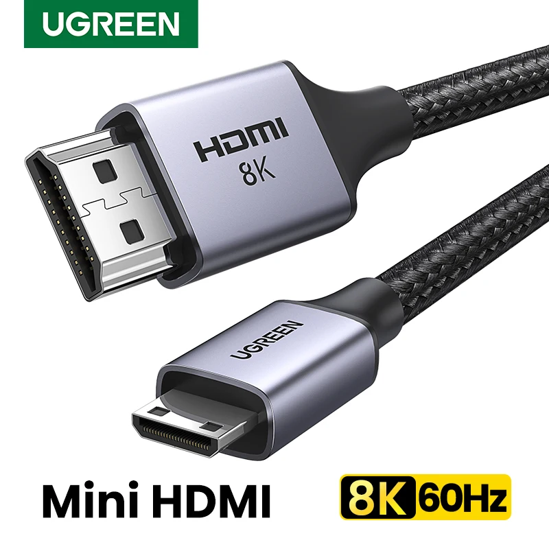 UGREEN Mini HDMI-Compatible to HD Cable 8K/60Hz for Raspberry Pi Zero Graphics Video Card Camera Camcorder 8K Mini HD 2.1 Cable