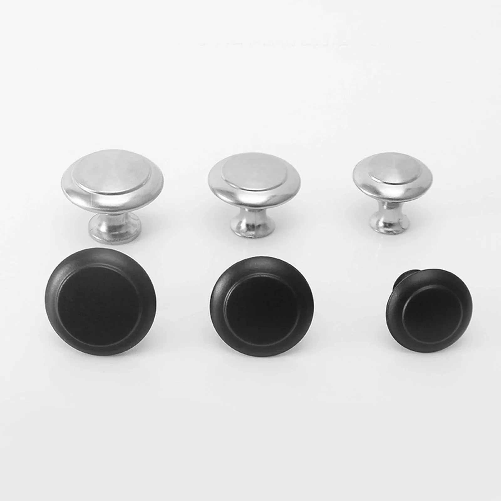 5Pcs Stainless Steel Round Mini Knob Drawer Door Andles W/ Screws Black/silver Cabinet Knobs Furniture Pulls Kitchen Decoration