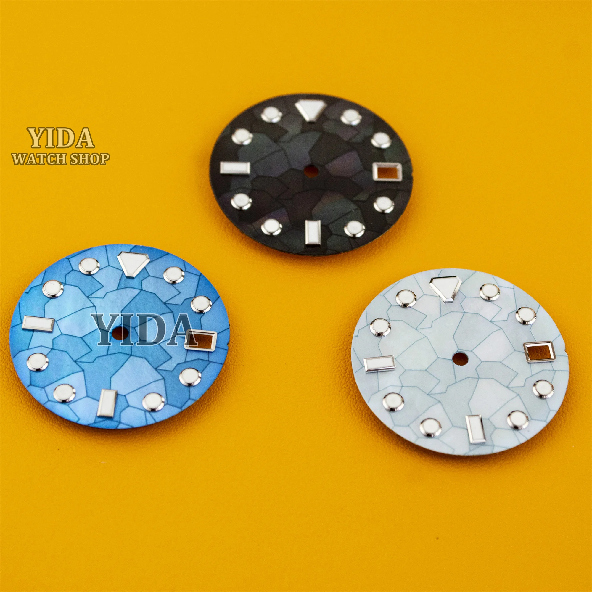 28.5MM Watch Dial Green Luminous Face For DATEJUST/SUB GMT NH35 NH36 Automatic Movments Modified Watch Replacements Repair Tools