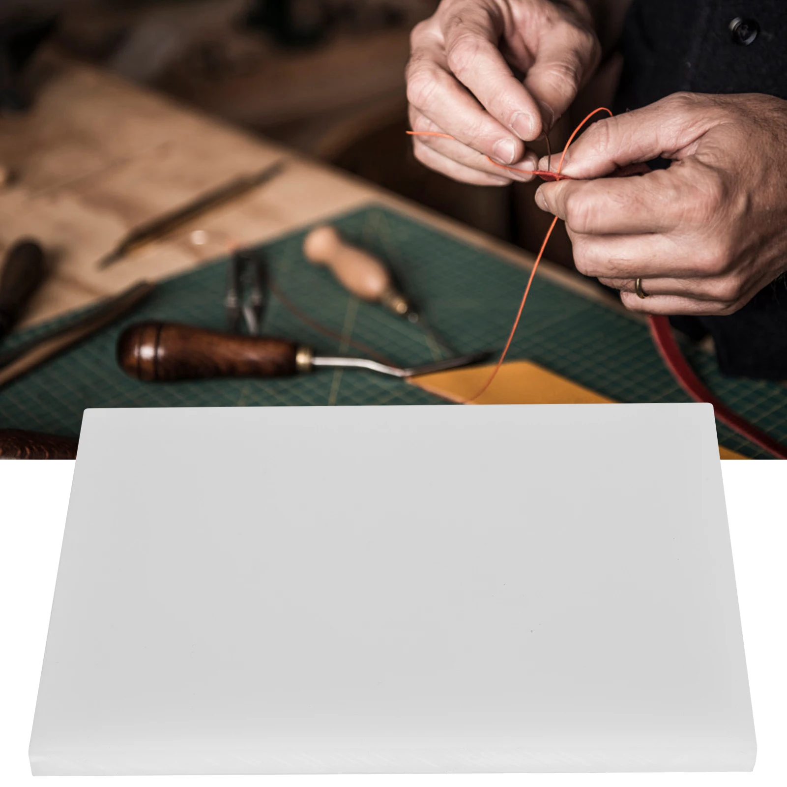 Craft Punching Pad Leather Craft Punching Pad Leather Cutting Mat White PP Plastic Board Craft Punching Pad for Drilling Punches