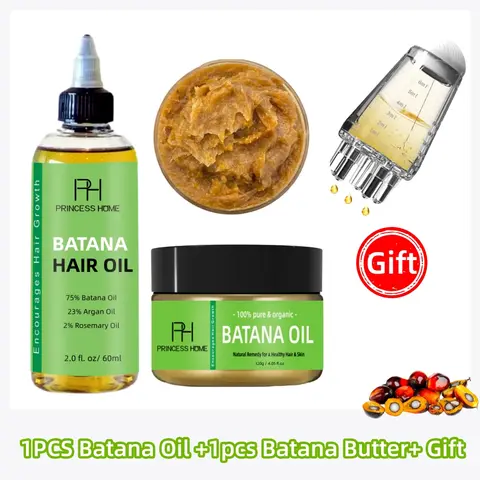 Natural Crazy Hair Regrowth 100% Pure Batana Oil For Hair Growth Anti Hair Break Women Batana Butter WIth Hair Oil Applicator