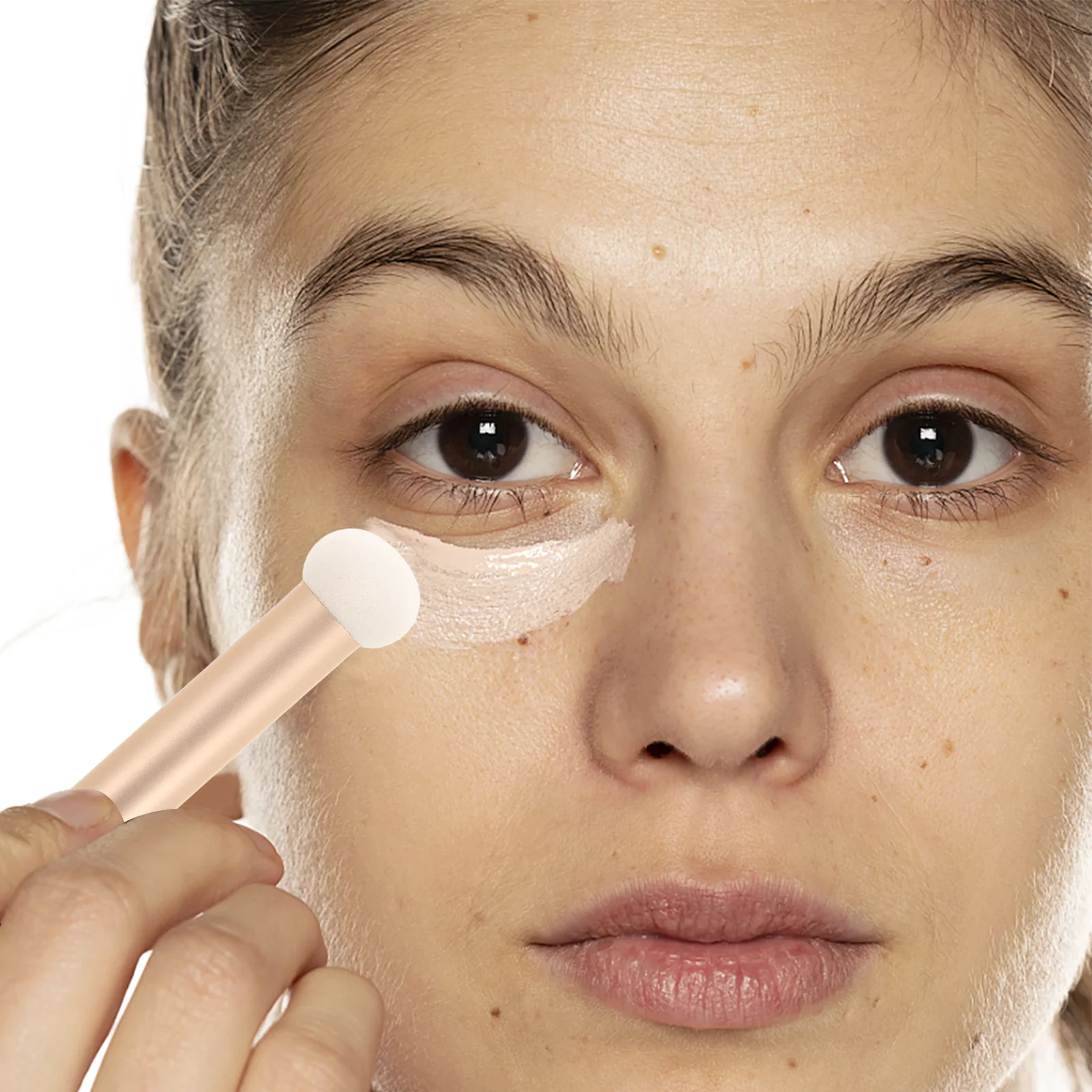 5 قطع من فرشاة خافي العيوب المحمولة، أداة مكياج ناعمة ومرنة لبودرة الأساس، فرشاة خافي عيوب البشرة تحت مكياج العين #4