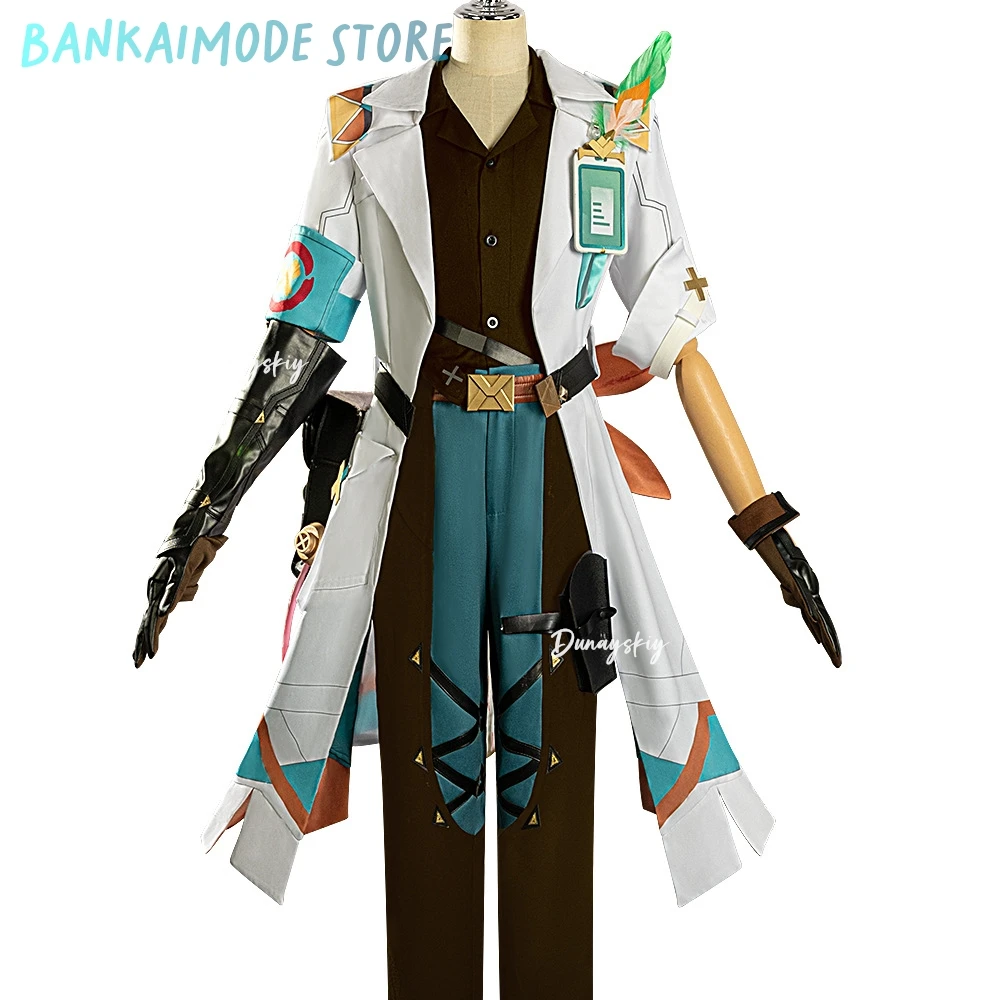 Genshin Impact Ifa Cosplay Costume Wig White Coat Uniform Outfit Hat Bag Props Full Set Men Women Girls Tlalocan Party Halloween