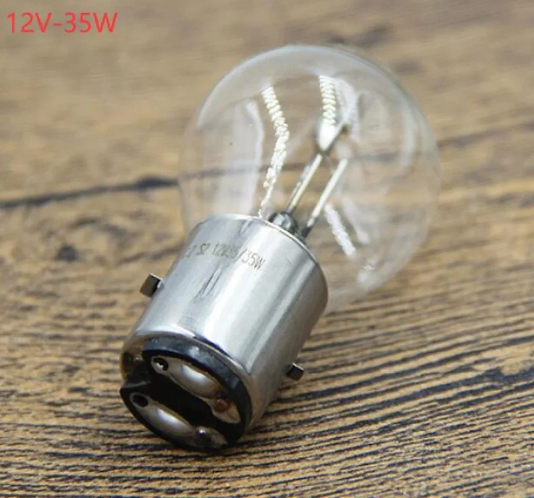 For Motorcycle Scooter 12V-35W-double-claw Front Large Bulb Electric Tricycle Halogen Far and Near Light Bulb DAX Jialing JH70