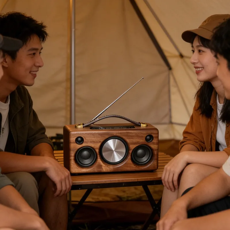 Speaker Solid Wood Wireless Bluetooth Speaker High Sound Quality New Heavy Bass Stereo Subwoofer Desktop Speaker