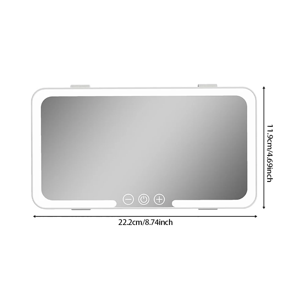 Car Makeup Mirror Sun Visor with 3 Color LED Dimmable Makeup Mirrors Touch Screen Car Interior Cosmetic Light Electric Mirror view 5