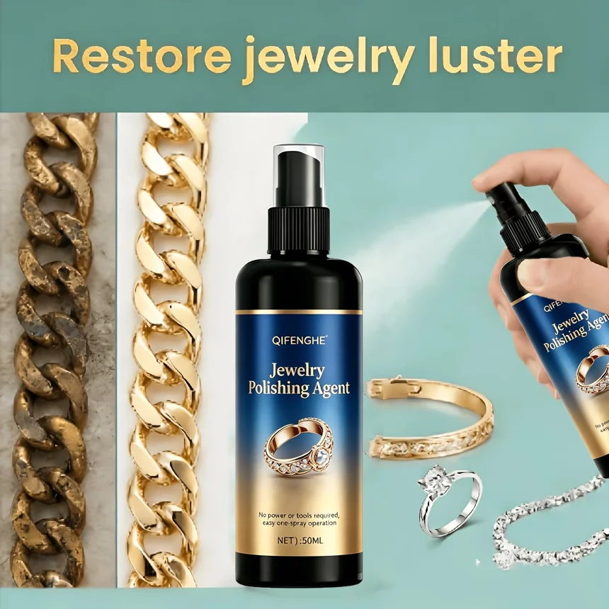 Jewelry Polishing Agent, Fast-Acting Anti-Tarnish Formula Instantly Restores Brilliant Shine, Easy One-Spray Operation No Tools