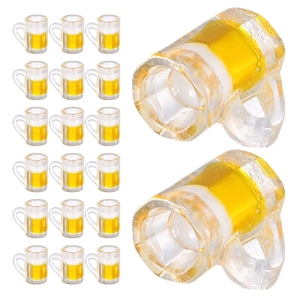 24 pcs Decoration Ornament Home Halloween Christmas New Year Beer Glass Beer Mug Drink Cups Tiny