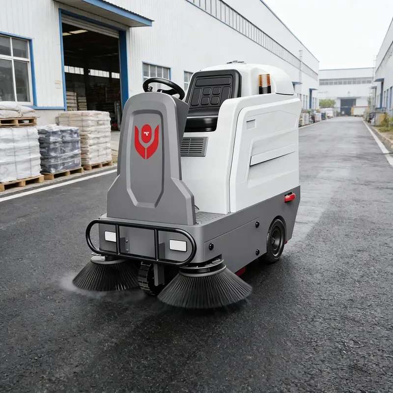 CleanHorse M2 Low Price Heavy Street Cleaner Drive on Floor Cleaner Double Brushed Vacuum Sweeper for Industrial Park