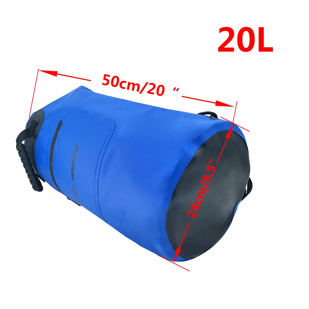 Blue Dry Bag Kayaking Boating Mountain Climbing Waterproof Bag Floating Lightweight  Shoulder Bag for Picnic