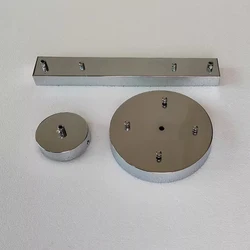 Silver /chrome  Ceiling Plate Wall Sconce Mount LED Base Vintage Pendant Lamp Disc Base Ceiling Canopy