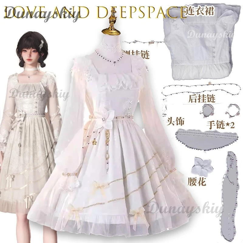 

BLove And Deepspace Xavier Shen Female Lead Floral Date Cosplay Dawn Mist Rose Outfit Halloween Kawaii Christmas