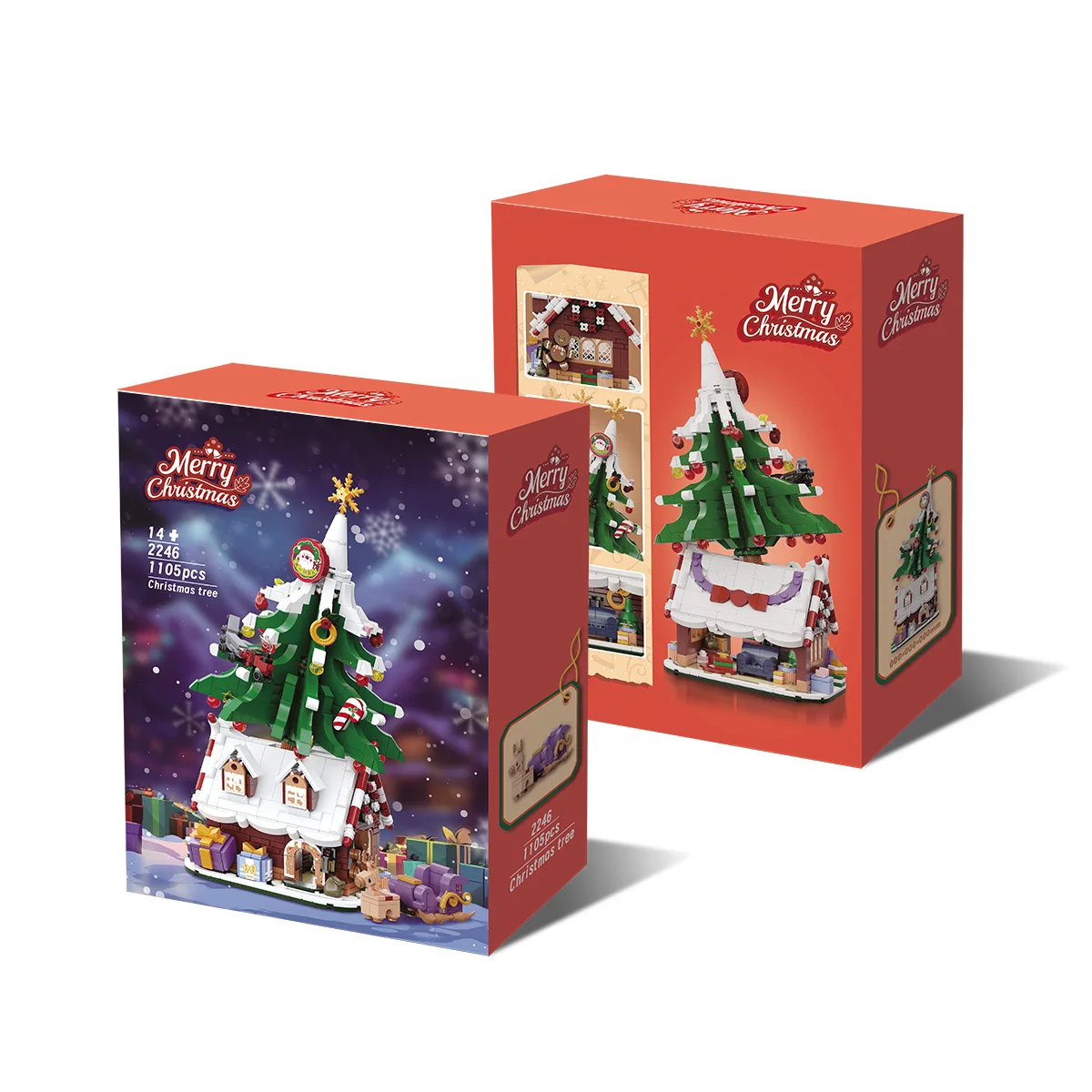 Kerstboomhut Bouwstenen Kerstman Montage Speelgoed Kinderen DIY Onderwijs Blok Speelgoed Huis Decoratieve Ornamenten Kerstcadeaus