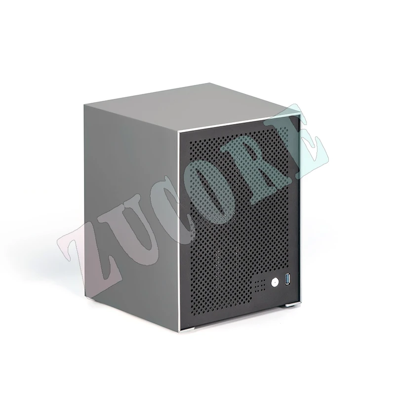 Tianjianzuo 6-disc NAS هيكل غلاف من الألومنيوم itx اللوحة الرئيسية الصغيرة 1u إمدادات الطاقة خدمة تخزين مجموعة البقرة السوداء الطائرة