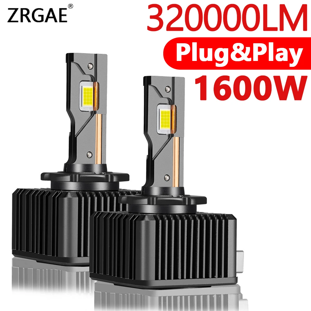 

2pcs D3S D1S LED Headlight Canbus Bulb D2S D2R D4S D4R D8S Plug&Play 1600W 320000LM High Bright Xenon HID Car Turbo Lamp 6500K