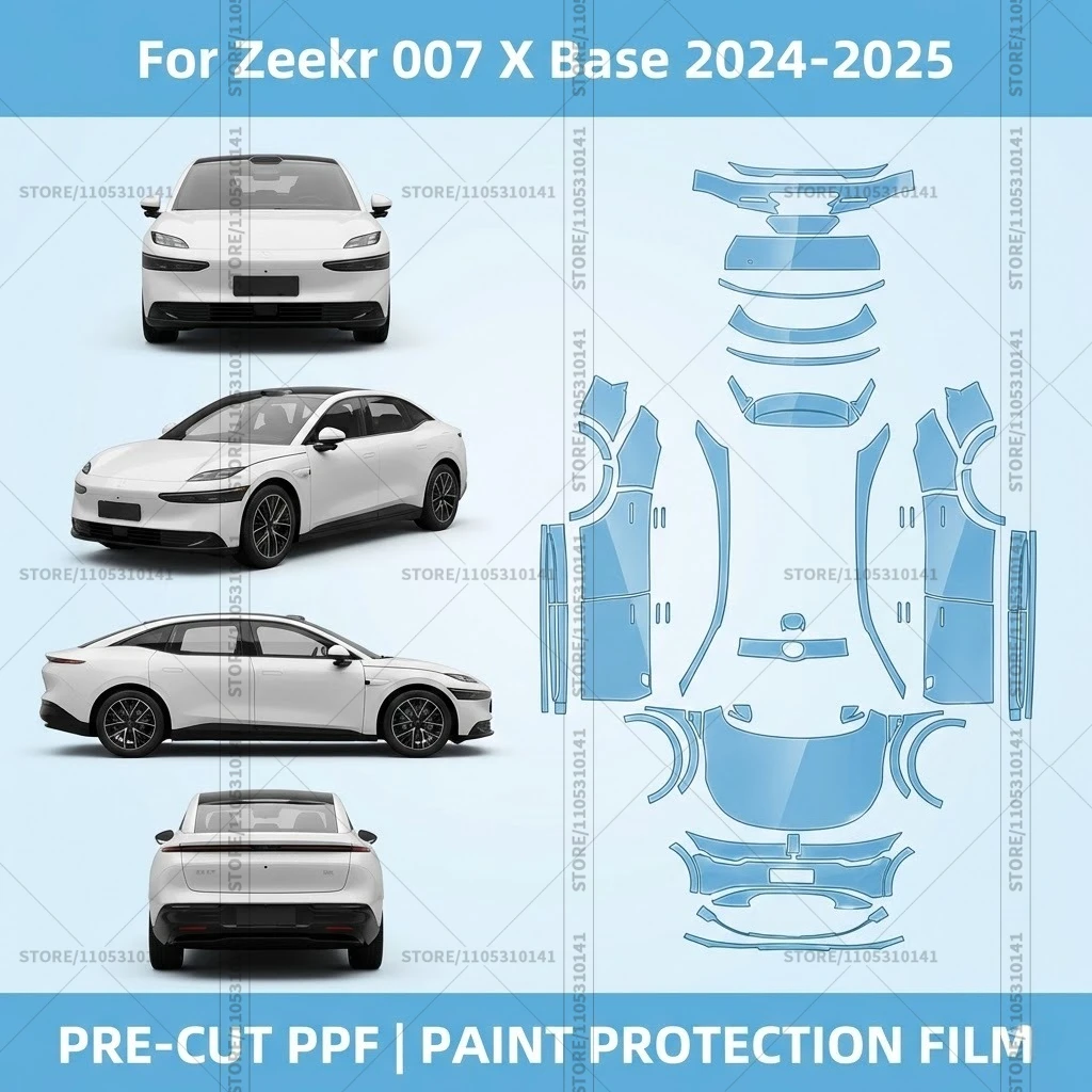 

For Zeekr 007 X Base 2024-2025 Pre-Cut Paint Protection Film PPF Transparent Car Film Professional Automotive PPF Full Vehicle