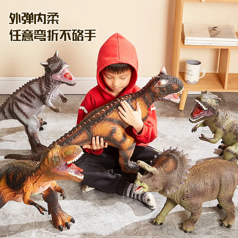 80cm Big Size Dinosaur Model Sound effects Tyrannosaurus Rex Soft Velociraptor for boy children festival birthday Kid gift Toy