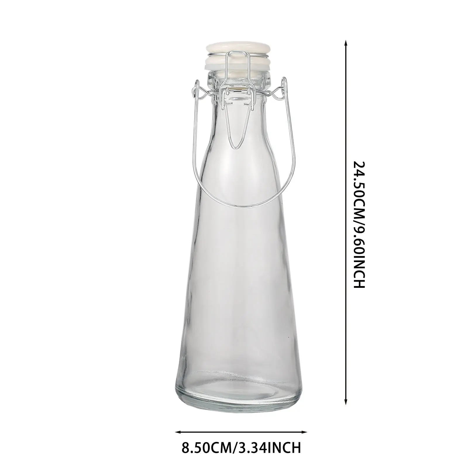 2Pcs Heavy Duty Transparent Glass Bottle Set Beverage Container for Milk Juice Water Oil Beer Yogurt Storage Eco Friendly