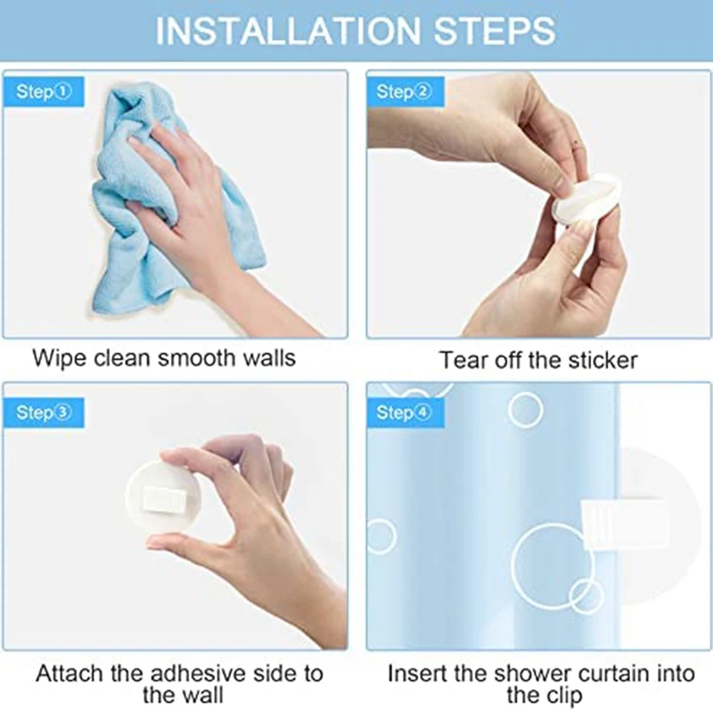 

Надежные зажимы для занавесок для душа, ветрозащитные зажимы для занавесок с распылителем, самоклеящиеся зажимы для штор, самоклеящаяся подкладка для душа, защита от брызг