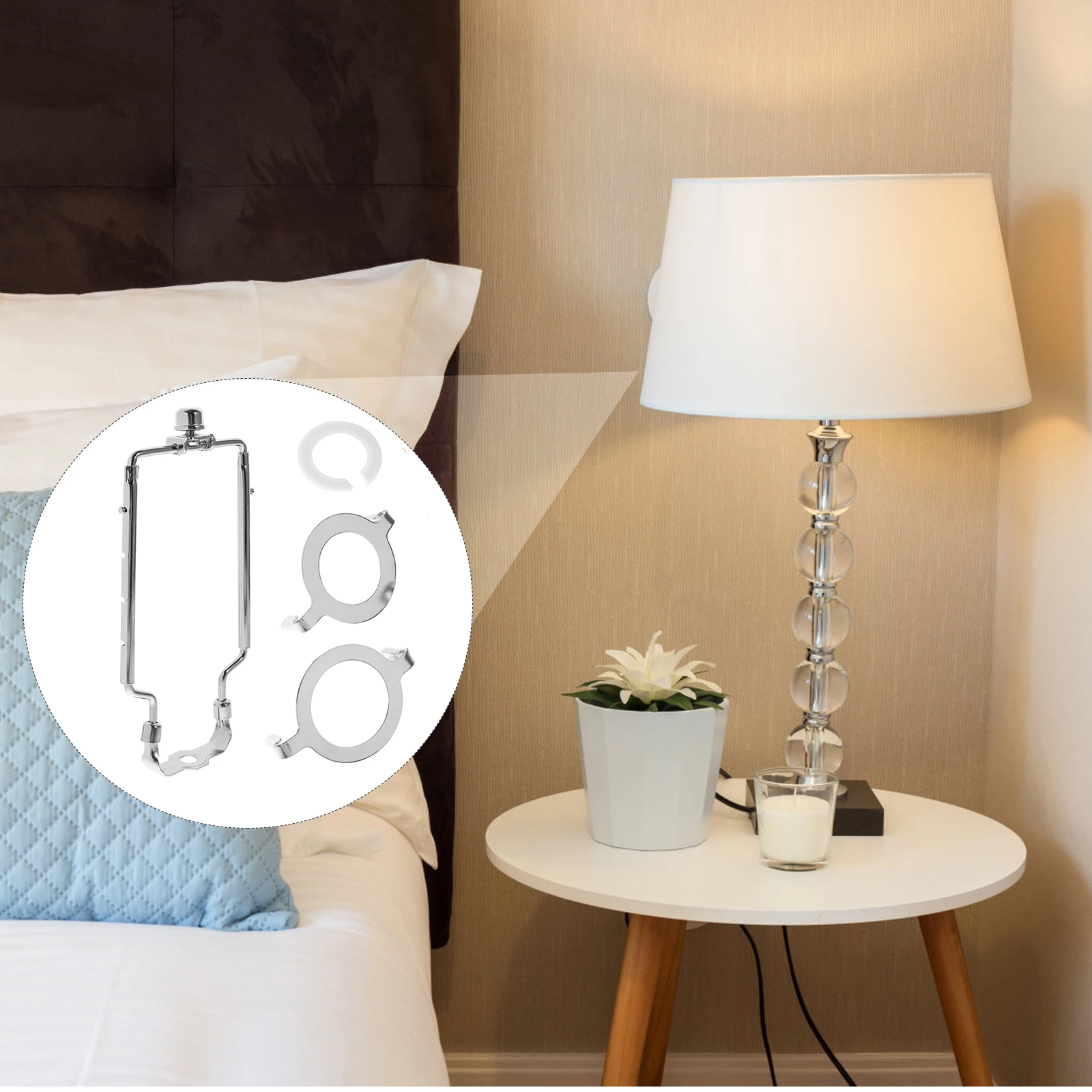 

Horn Bracket Lamp Harp Holder Nickel Plated 9 12 Inch Shade Height Adjustable Desk Floor Lamps Home Cafe Decor Lampshade Bracket