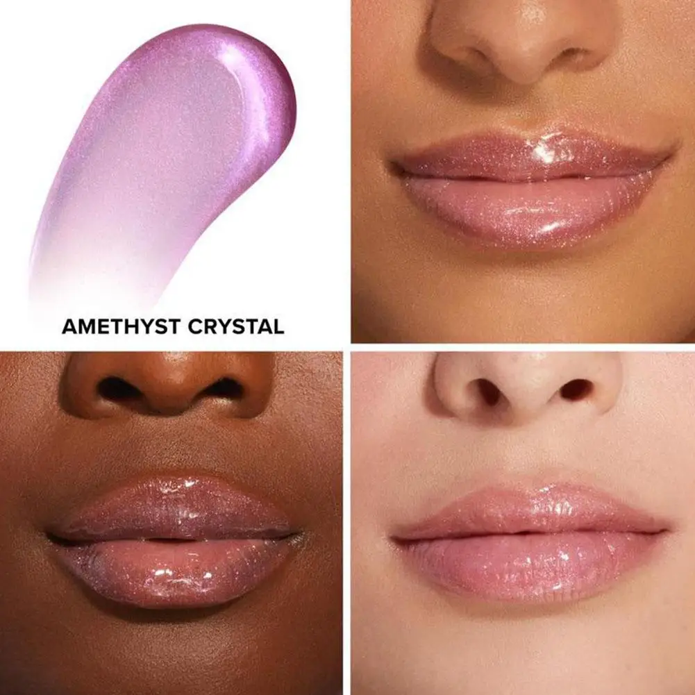 Conjunto de esmalte labial hidratante, injeção máxima de lábios, diamante gordo, fogo, ametista, cristal brilhante, desbotamento, linhas labiais, cuidados de clareamento
