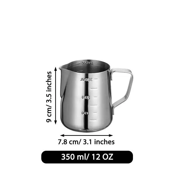 Coffee Milk Frothing Pitcher BPA Free Stainless Steel Long Handle Eagle Spout Jug for DIY Latte Cappuccino Art Making