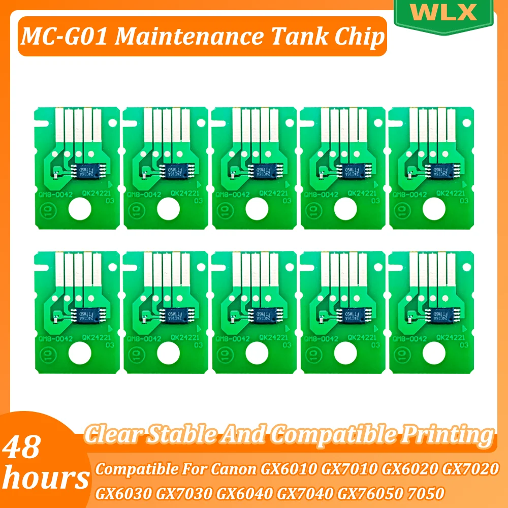 10~200PCS MC-G01 Maintenance Box Chip For Canon GX6060 GX7060 GX6070 GX7070 MAXIFY GX6080 GX7080 G6090 G6091 G6092 GX7090 GX7091