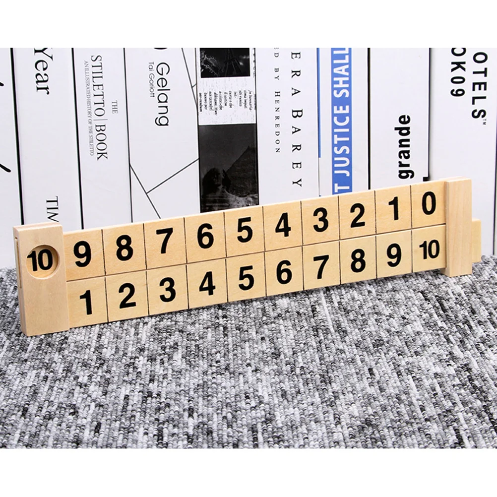 Numbers Matching Ruler Wooden Pulling Math Toys Early Education Bamboo Primary School