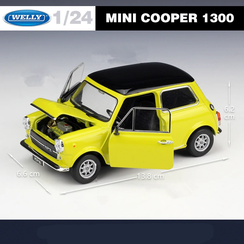 WELLY 1:24  MINI COOPER 1300 Alloy Classic Car Model Toy Diecasts Metal Simulation Collection Children Delicate Ornaments Gift