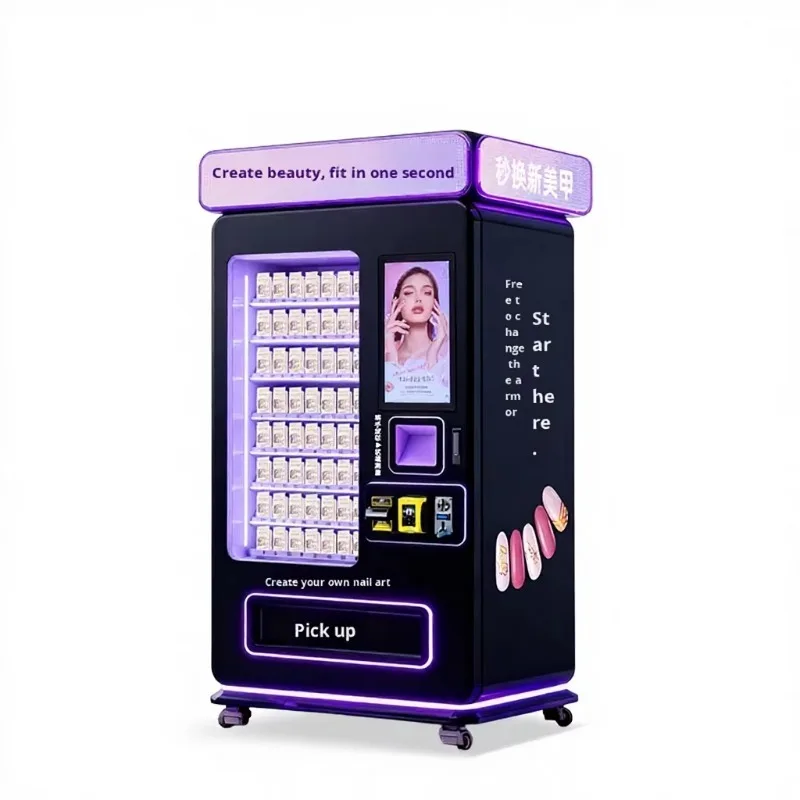 FL Wholesale Nail Beauty Vending Machine Touch Screen AI Visual Measurement 24-Hour Unmanned Self-Service  Factory Customized