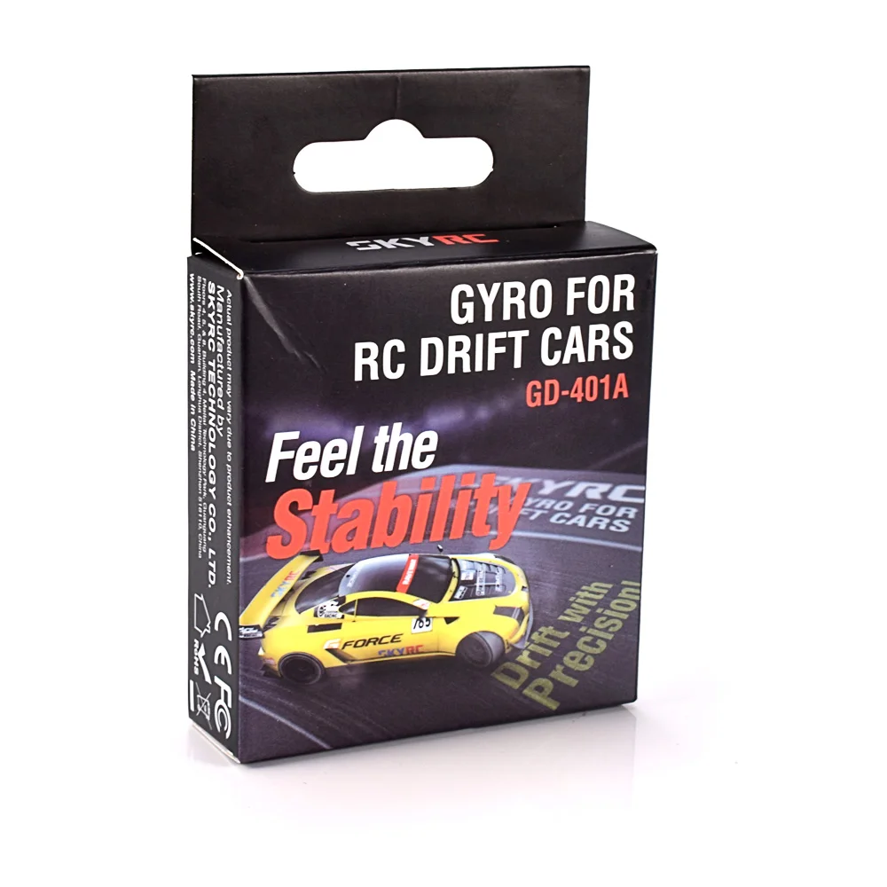 SkyRC Drifting Gyro for RC Cars GD-401A CNC Aluminum Drift Steering Gyroscope with 9 Preset Curves One-Touch Reverse PWM Control