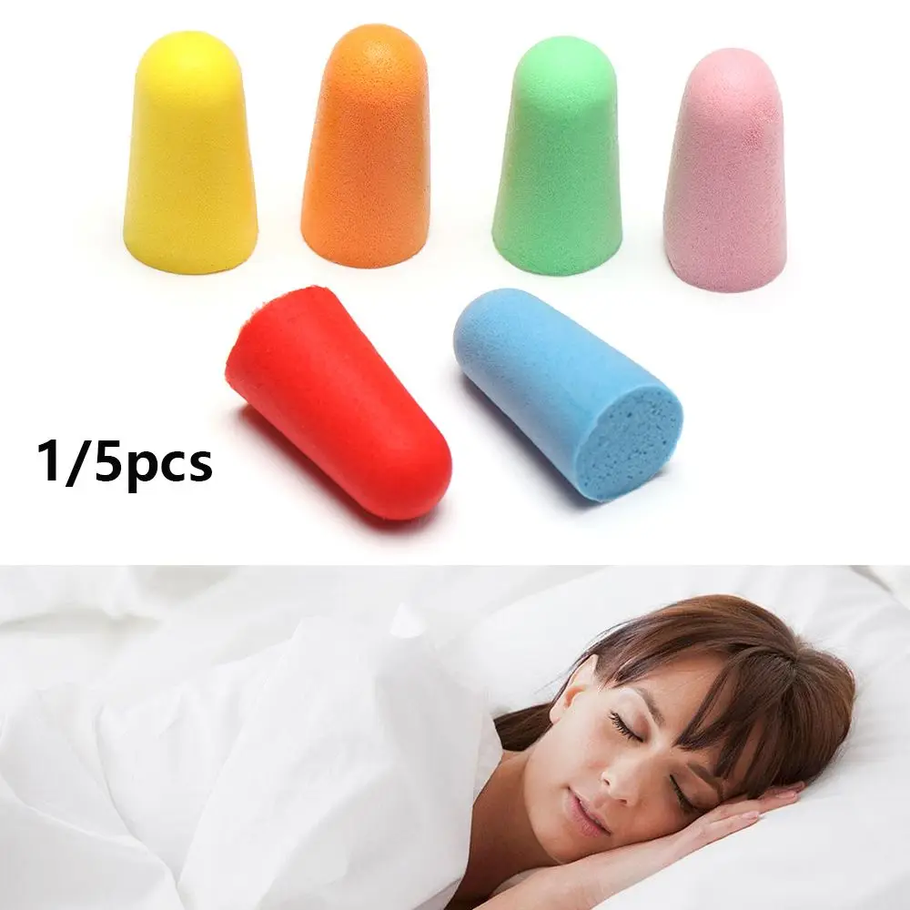 

1/5 пар мягких противошумных беруш для сна и путешествий, наушники конической формы, полиуретановая пена