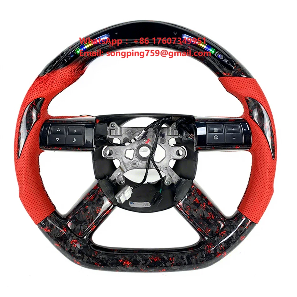 Custom Forged Leather Sport Steering Wheel LED Tachometer Interior Upgrade Parts Fit for Chrysler 300 SRT8 Dodge Charger Challen