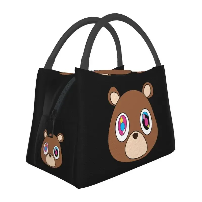 

Kanye West Ye Bear Insulated Lunch Tote Bag for Women Resuable Cooler Thermal Food Lunch Box Work Travel