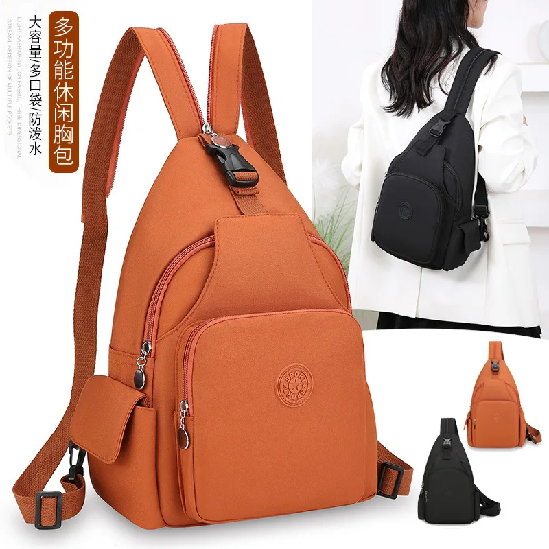 Lightweight waterproof polyester single-shoulder women's chest bag, multi-functional large-capacity men's travel backpack
