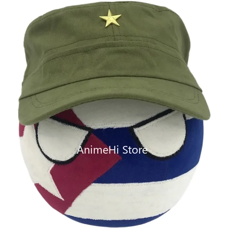 

The Republic of Cuba Ball and Cuban Military Cap Doll CUB countryballs plushies Cosplay Polandball Plush Toy for Gift 20CM