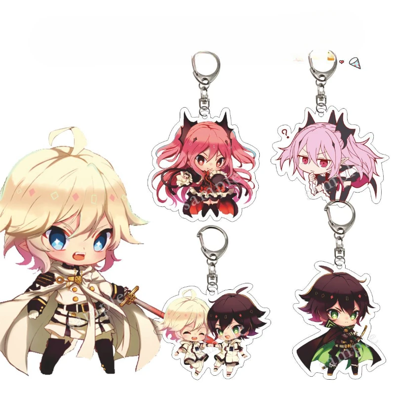 Yuichiro Hyakuya Hiiragi Shinoa Krul Tepes Popular Anime Two-dimensional Peripheral Laminated Acrylic Keychain Backpack Pendant