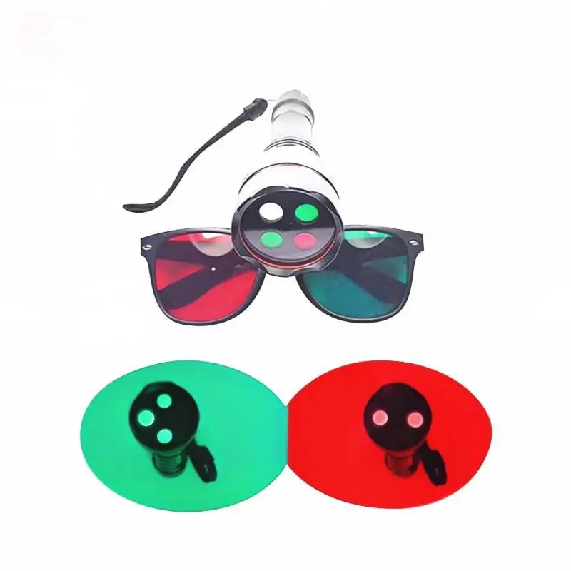 Four hole lamp with red green glasses optometry tool four point vision lamp with dual power supply combined vision function