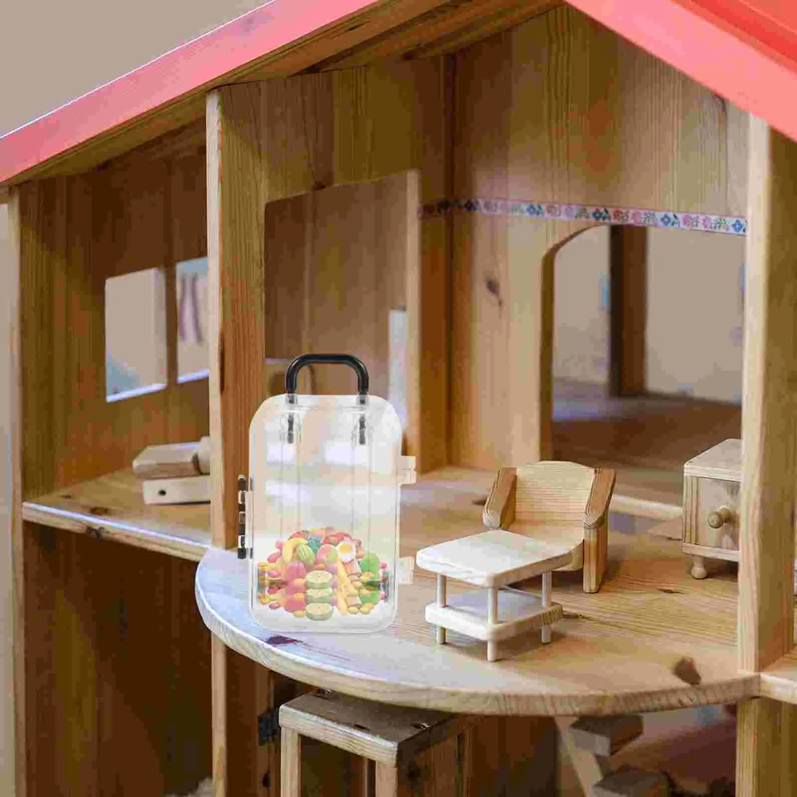 6 Pcs Cute Mini Transparent Trolley Suitcase Candy Box Dollhouse Accessories Toy Ornaments 6pcs Boxes with Lids Luggage Small