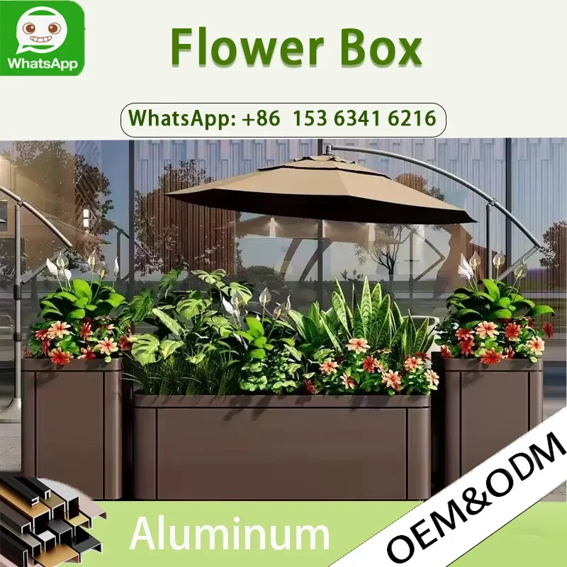Custom garden outdoor street shop entrance stainless steel flower box