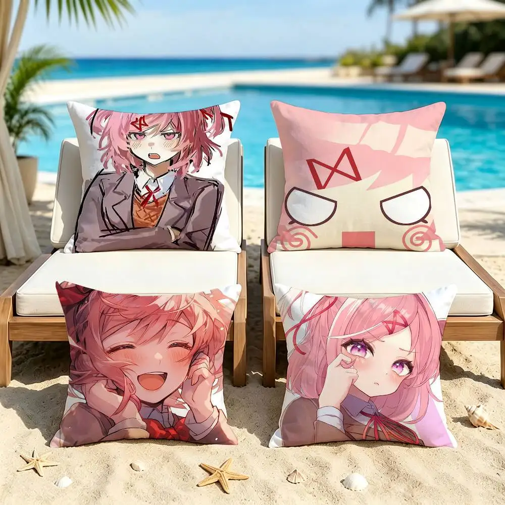 N-Natsuki D-Doki DDLC Square Pillow Case Multi Sizes For Car Home Bedroom Decor Custom Valentine Gifts